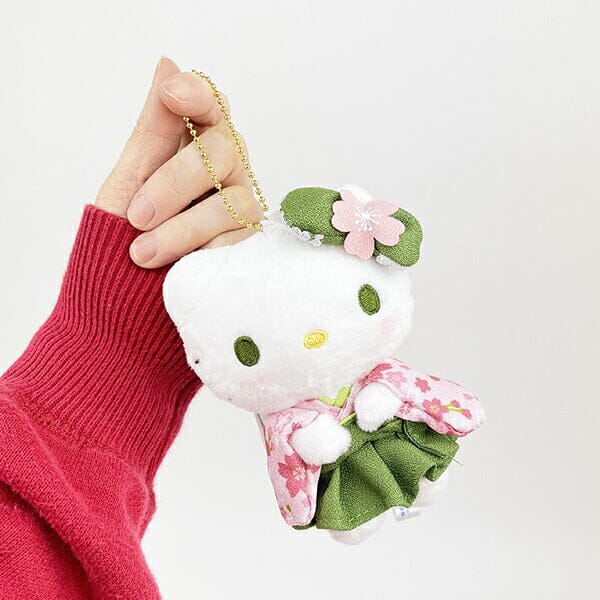 Hello Kitty Mascot Plush Keychain Matcha Kimono - Sanrio