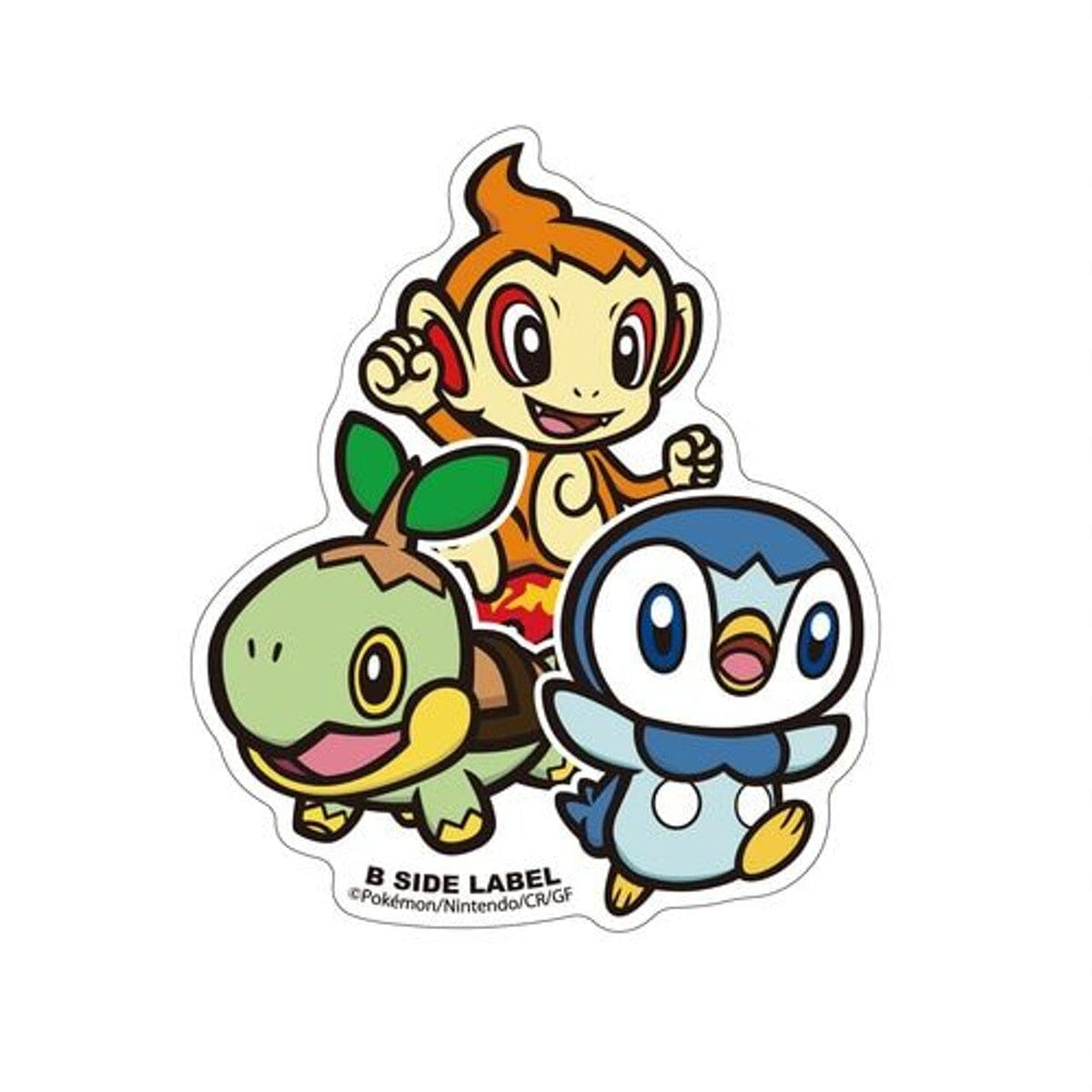 Turtwig & Chimchar & Piplup B-SIDE LABEL Pokémon Sticker