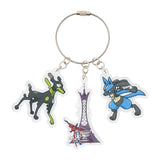 3-Piece Acrylic Keychain Prism Tower "An Elegant Day in Lumiose" - Authentic Japanese Pokémon Center Merch 