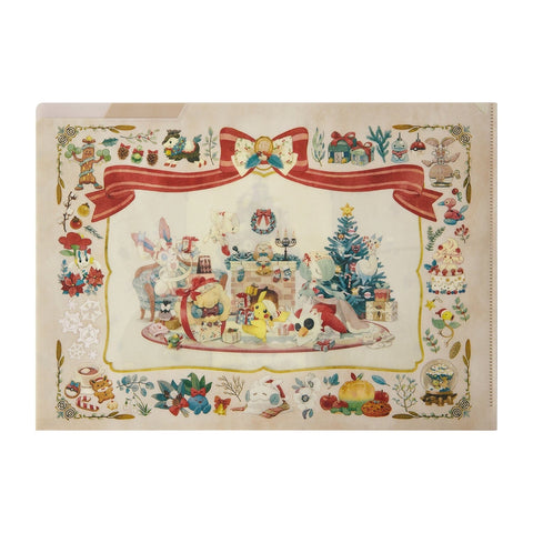 A4 Clear File Folder Pokémon Holiday Blessings - Authentic Japanese Pokémon Center File Folder 
