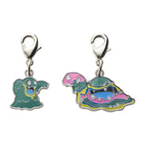 Alolan Grimer, Alolan Muk - National Pokédex Metal Charm Keychain #A088, #A089 - Authentic Japanese Pokémon Center Keychain 
