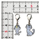 Alolan Meowth, Alolan Persian - National Pokédex Metal Charm Keychain #A052, #A053 - Authentic Japanese Pokémon Center Keychain 