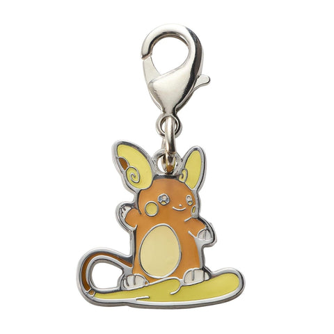 Alolan Raichu - National Pokédex Metal Charm Keychain #A026 - Authentic Japanese Pokémon Center Keychain 
