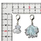 Alolan Vulpix, Alolan Ninetales - National Pokédex Metal Charm Keychain #A037, #A038 - Authentic Japanese Pokémon Center Keychain 