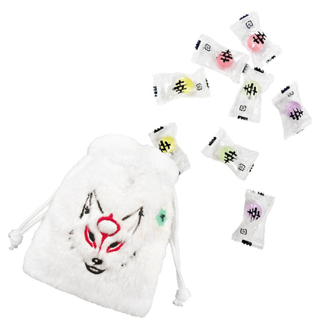 Amaterasu Fluffy Drawstring Bag With Ōkami Koutama (Candy) - Ōkami - Authentic Japanese Capcom Pouch Bag 