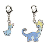 Amaura, Aurorus - National Pokédex Metal Charm Keychain #698, #699 - Authentic Japanese Pokémon Center Keychain 