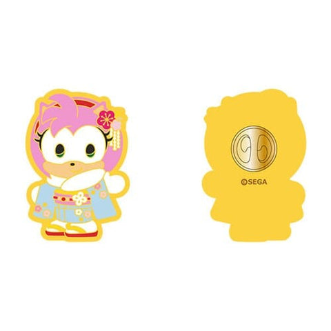 Amy Winter Clothes Pin Badge Kimono Series - SONIC & FRIENDS - Authentic Japanese SEGA Pin 