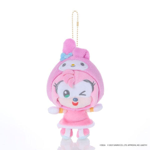 Amy × My Melody Mascot Plush - SONIC＆FRIENDS Sanrio characters - Authentic Japanese SEGA Mascot Plush Keychain 