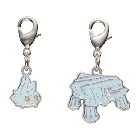 Bergmite, Avalugg - National Pokédex Metal Charm Keychain #712, #713 - Authentic Japanese Pokémon Center Keychain 