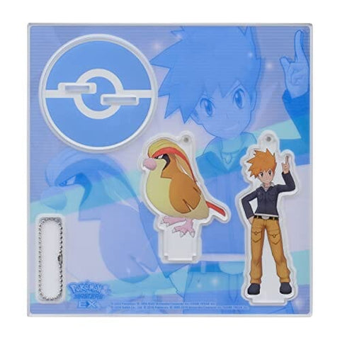 Blue Acrylic Stand With Keychain - TRAINERS Salon!! - Authentic Japanese Pokémon Center Acrylic Stand 