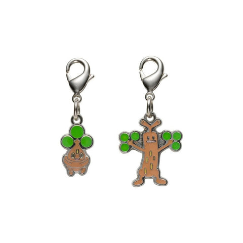 Bonsly, Sudowoodo - National Pokédex Metal Charm Keychain #438, #185 - Authentic Japanese Pokémon Center Keychain 