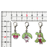 Bounsweet, Steenee, Tsareena - National Pokédex Metal Charm Keychain #761, #762, #763 - Authentic Japanese Pokémon Center Keychain 