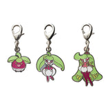 Bounsweet, Steenee, Tsareena - National Pokédex Metal Charm Keychain #761, #762, #763 - Authentic Japanese Pokémon Center Keychain 
