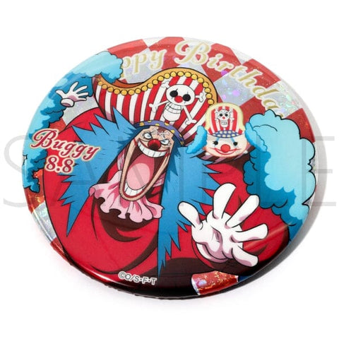 Buggy Hologram Birthday Can Badge (8.8) - ONE PIECE - Authentic Japanese TOEI ANIMATION Pin 