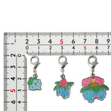 Bulbasaur, Ivysaur, Venusaur - National Pokédex Metal Charm Keychain #001, #002, #003 - Authentic Japanese Pokémon Center Keychain 