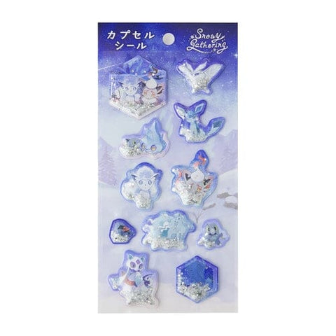 Capsule Seal Stickers - Snowy Gathering - Authentic Japanese Pokémon Center Sticker 