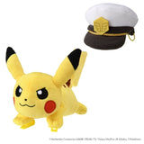 Captain Pikachu Shoulder-Perching Plush - Authentic Japanese Takara Tomy Plush 