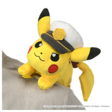 Captain Pikachu Shoulder-Perching Plush - Authentic Japanese Takara Tomy Plush 