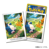 Card Sleeves Kanto's Adventure: Pikachu & Snorlax - Pokémon Card Game - Authentic Japanese Pokémon Center TCG Sleeves 