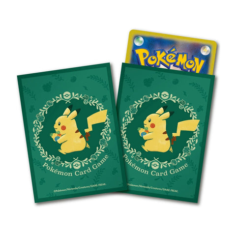 Card Sleeves Pikachu & Berries - Pokémon Card Game - Authentic Japanese Pokémon Center TCG Sleeves 