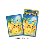 Card Sleeves Pikachu Large Gathering - Pokémon Card Game - Authentic Japanese Pokémon Center TCG Sleeves 