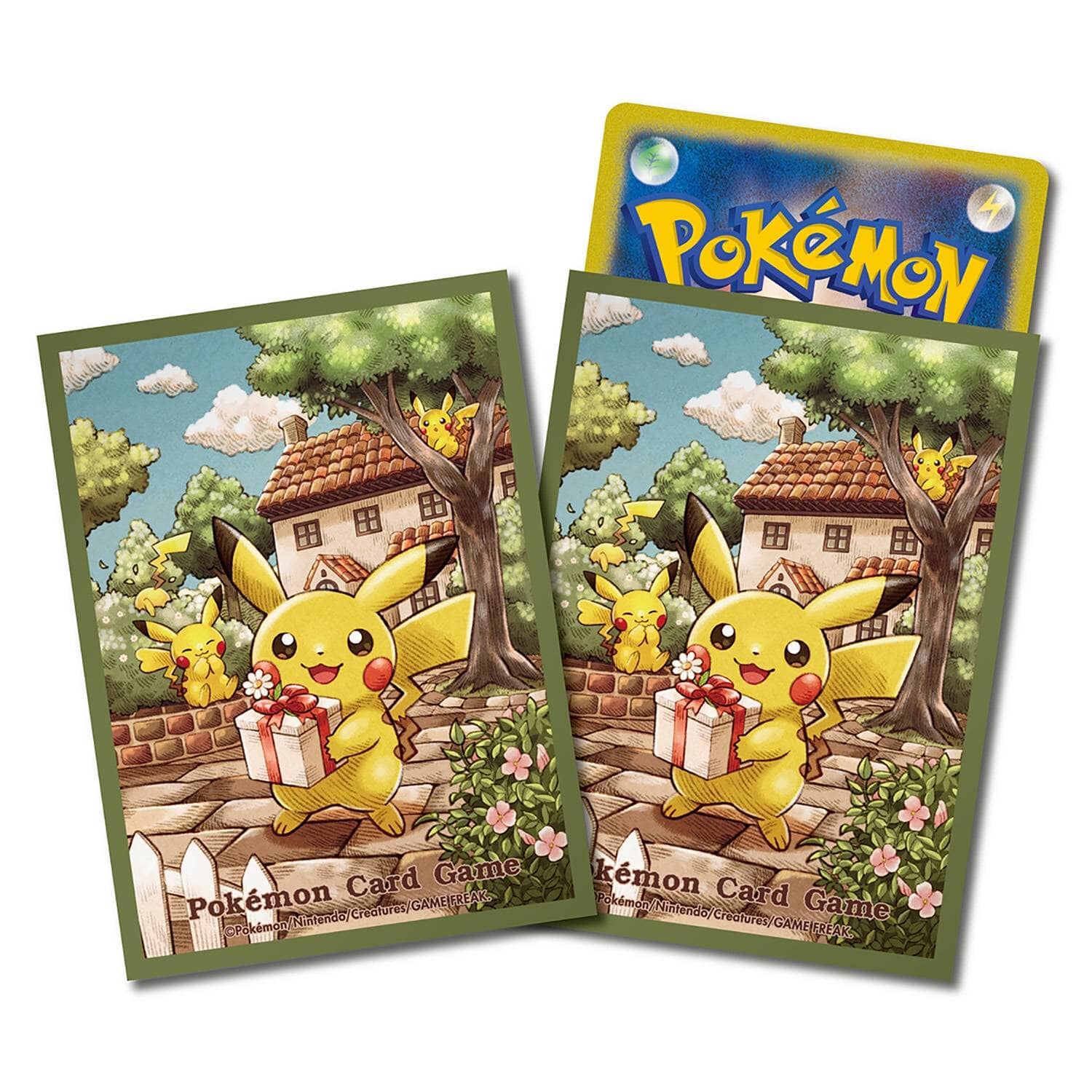 ポケモンカードゲーム Limited items : Card sleeves of Pikachu Card Sleeves Pikachu's Gift (Green) - Pokémon Card Game