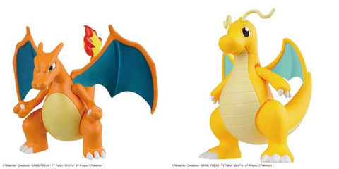 Charizard (Battle Ver.) & Dragonite VS Set Pokémon PLAMO (Plastic Model) Collection Select Series No.43 - Authentic Japanese Bandai Namco Model kit 