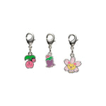 Cherubi, Cherrim - National Pokédex Metal Charm Keychain #420, #421 - Authentic Japanese Pokémon Center Keychain 