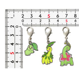 Chikorita, Bayleef, Meganium - National Pokédex Metal Charm Keychain #152, #153, #154 - Authentic Japanese Pokémon Center Keychain 
