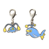 Chinchou, Lanturn - National Pokédex Metal Charm Keychain #170, #171 - Authentic Japanese Pokémon Center Keychain 