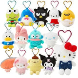 Cinnamoroll Mini Mascot Plush With Heart Key Ring - Sanrio Characters - Authentic Japanese Sanrio Mascot Plush Keychain 