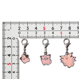 Cleffa, Clefairy, Clefable - National Pokédex Metal Charm Keychain #173, #035, #036 - Authentic Japanese Pokémon Center Keychain 