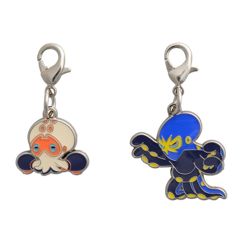 Clobbopus, Grapploct - National Pokédex Metal Charm Keychain #852, #853 - Authentic Japanese Pokémon Center Keychain 