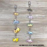 Connected Acrylic Key Charm Eevee Friends Pokémon Sleep - Authentic Japanese Pokémon Center Keychain 