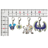 Cosmog, Cosmoem, Solgaleo, Lunala - National Pokédex Metal Charm Keychain #789, #790, #792, #793 - Authentic Japanese Pokémon Center Keychain 