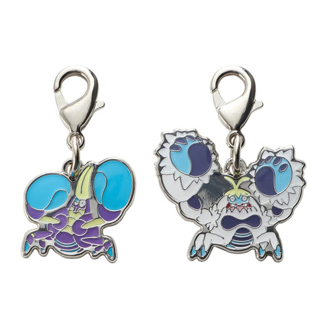 Crabrawler, Crabominable - National Pokédex Metal Charm Keychain #739, #740 - Authentic Japanese Pokémon Center Keychain 