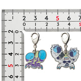 Crabrawler, Crabominable - National Pokédex Metal Charm Keychain #739, #740 - Authentic Japanese Pokémon Center Keychain 