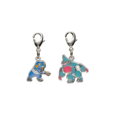 Croagunk, Toxicroak - National Pokédex Metal Charm Keychain #453, #454 - Authentic Japanese Pokémon Center Keychain 