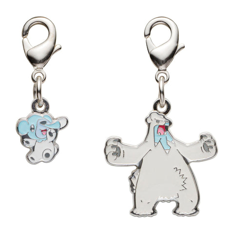 Cubchoo, Beartic - National Pokédex Metal Charm Keychain #613, #614 - Authentic Japanese Pokémon Center Keychain 