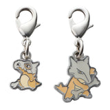 Cubone, Marowak - National Pokédex Metal Charm Keychain #104, #105 - Authentic Japanese Pokémon Center Keychain 