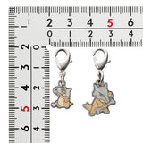 Cubone, Marowak - National Pokédex Metal Charm Keychain #104, #105 - Authentic Japanese Pokémon Center Keychain 