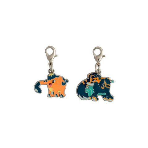 Cufant, Copperajah - National Pokédex Metal Charm Keychain #878, #879 - Authentic Japanese Pokémon Center Keychain 