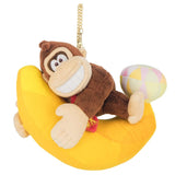 Donkey Kong & Banandium Gem Mascot Plush Keychain - Donkey Kong Bananza - Authentic Japanese San-ei Boeki Mascot Plush Keychain 