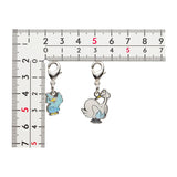 Ducklett, Swanna - National Pokédex Metal Charm Keychain #580, #581 - Authentic Japanese Pokémon Center Keychain 
