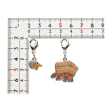 Dwebble, Crustle - National Pokédex Metal Charm Keychain #557, #558 - Authentic Japanese Pokémon Center Keychain 