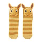 Eevee Middle Socks (25-29cm) With Mascot - Authentic Japanese Pokémon Center Socks (cotton) 