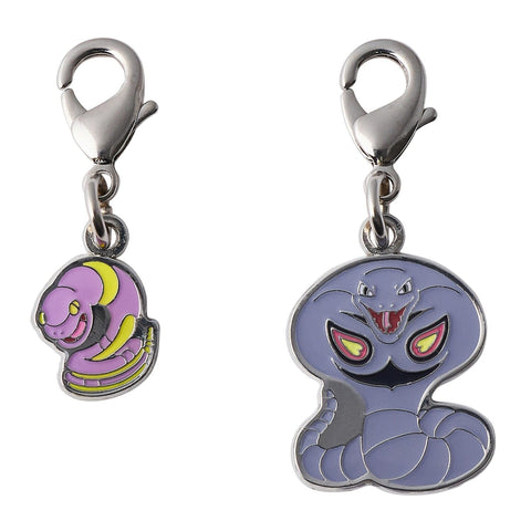 Ekans, Arbok - National Pokédex Metal Charm Keychain #023, #024 - Authentic Japanese Pokémon Center Keychain 