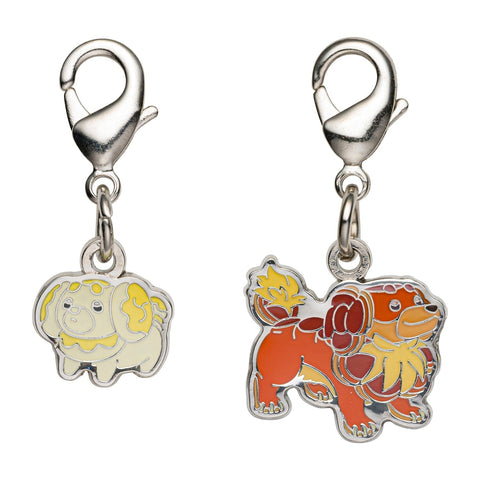 Fidough, Dachsbun - National Pokédex Metal Charm Keychain #926, #927 - Authentic Japanese Pokémon Center Keychain 