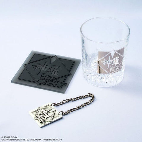 Final Fantasy VII Rebirth Glass & Coaster Set Shinra Inc. - Authentic Japanese Square Enix Office product 