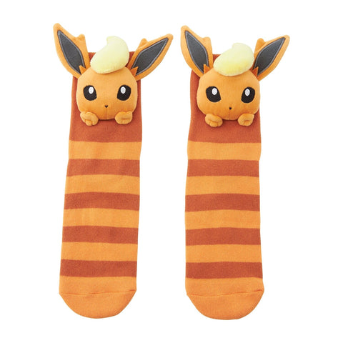 Flareon Middle Socks (25-29cm) With Mascot - Authentic Japanese Pokémon Center Socks (cotton) 